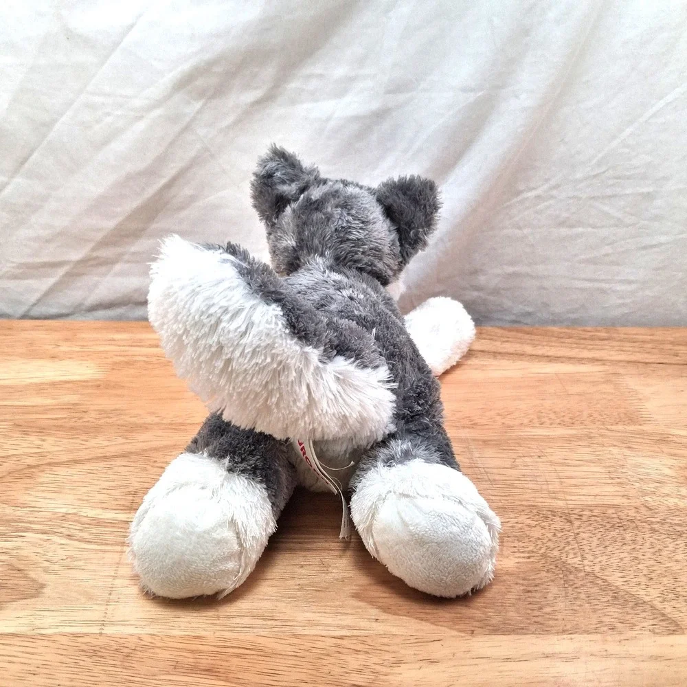 Aurora Plush Husky Dog Gray White Blue Eyes Plush Toy Stuffed Animal 12